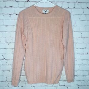 Verrazano Women's Pink Blush 100% Cashmere Long Sleeve Sweater Size M